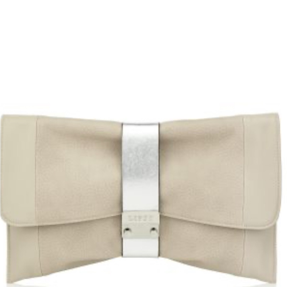 Lipsy London Cream Clutch with Silver Accent